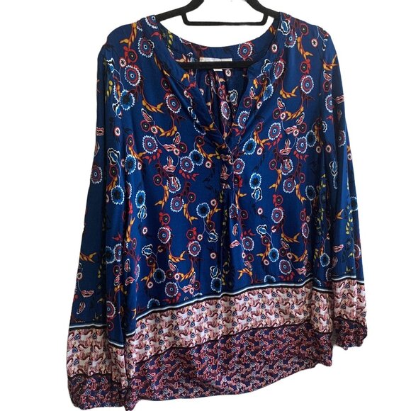 Weekend by Suzanne Betro Floral Print Boho Rayon Tunic XL - Picture 3 of 7